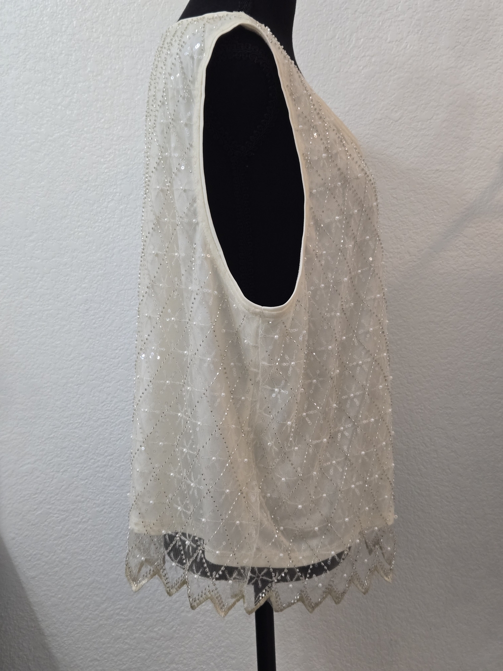 Adrianna Papell Ivory Beaded Tank Top - Picture 5 of 13